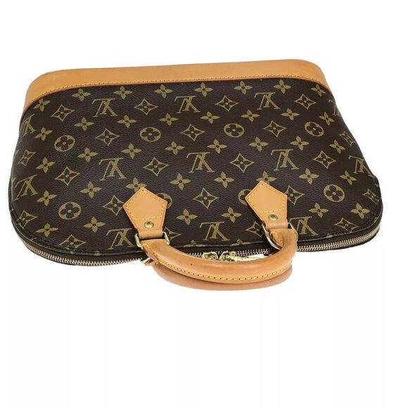 LOUIS VUITTON LV Logo Alma Hand Bag Monogram Leather Brown France 71EB743 - Picture 9 of 15